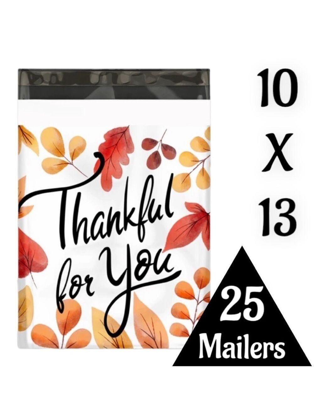 25 10X13 Poly Mailers Fall Leaf Thankful, Shipping Envelopes PRICE IS FIRM - Picture 7 of 10